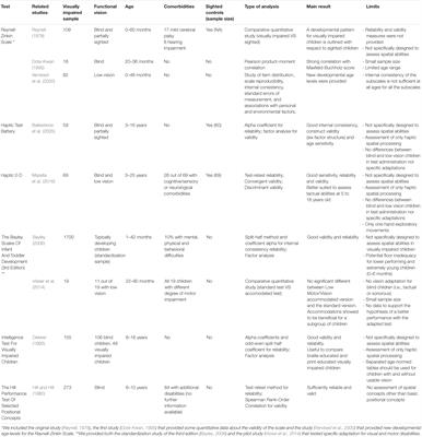 Standardized and Experimental Tools to Assess Spatial Cognition in Visually Impaired Children: A Mini-Review